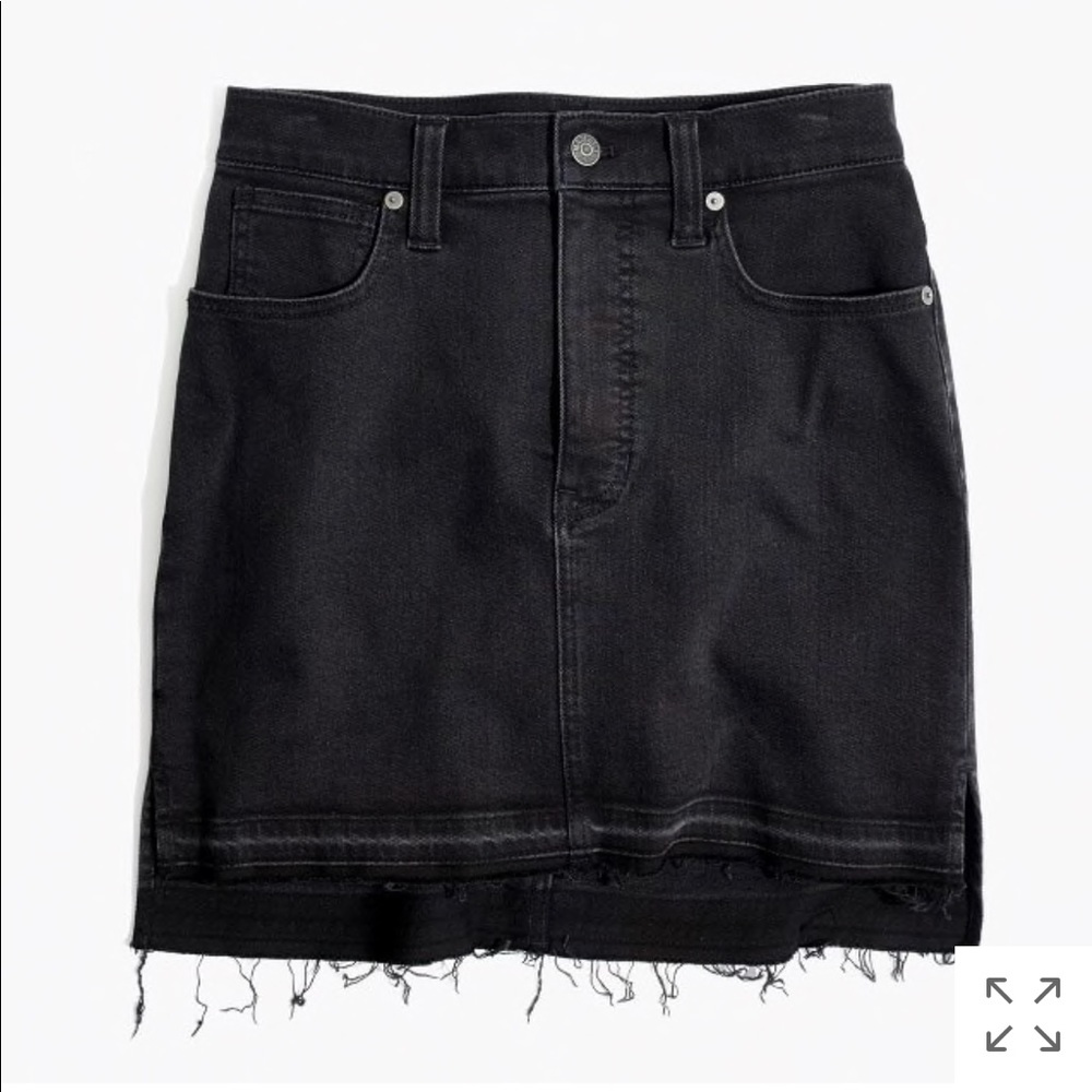 Madewell Step-Hem Jean Skirt - Washed Black Sz 31